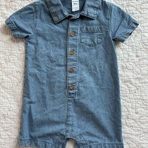 Carter's Classic Blue Button-Up Romper